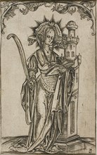 Saint Barbara with a Palm and a Book, 1500-25. Creator: Master S.