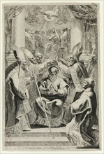 Consecration of the Bishop of Noyon with Scene of Pentecost Above, 1640/57. Creator: Pieter Soutman.