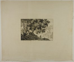Landscape with Man Carrying Staff, n.d. Creator: Pierre Antoine Mongin.