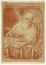 Saint Sharpening a Pen, n.d. Creator: Unknown.