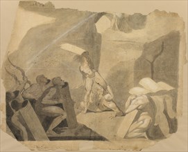 Titans Storming Mount Olympus, c.1770-72. Creator: Henry Fuseli.