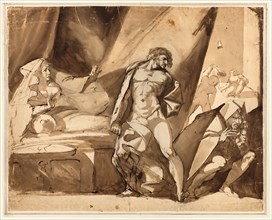The Discovery (recto), Two Sketches of Standing Male Figures (verso), 1767/69. Creator: Henry Fuseli.