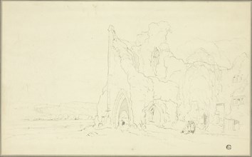 Landscape with Gothic Ruins, 1810/20. Creator: Cornelius Varley.