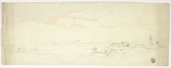 Panoramic View of Seaside Town, n.d. Creator: John Skinner Prout.