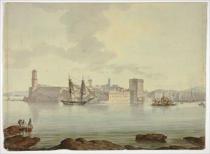Harbor before Fortified Town, n.d. Creator: William Marlow.