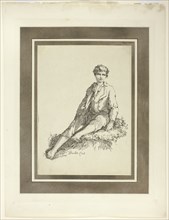 Young Boy Seated, from the first issue of Specimens of Polyautography, 1803. Creator: Thomas Barker.