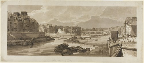 View of the City with the Louvre, etc., taken from Pont Marie, from A Selection..., 1802. Creator: Thomas Girtin.