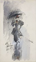 Woman with Umbrella, 1893. Creator: Frederick Childe Hassam.