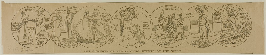 Pen Pictures of The Leading Events of the Week, from Chicago Tribune, published Dec 30, 1894. Creator: Harold R Heaton.