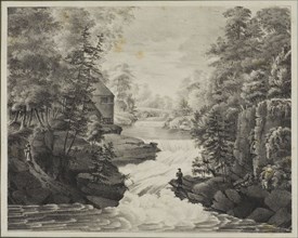 Landscape with Waterfall, n.d. Creator: Pendleton's Lithography.