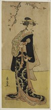 The Actor Yamashita Mangiku I as Lady Yuya (Yuya Gozen) (?) in the Play Heike Hyobanki..., c. 1789. Creator: Katsukawa Shunsen.