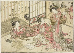Courtesans of Kado Daikokuya, from the book "Mirror of Beautiful Women of the Pleasure..., 1776. Creator: Shunsho.