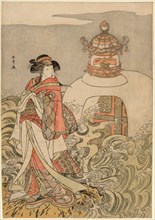 The Actor Segawa Kikunojo III as the Dragon Princess in the Play Saki Masuya Ume no..., c. 1778. Creator: Shunsho.