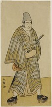 The Actor Otani Hiroemon III as Gokumon Shobei in the Play Sugata no Hana Kurofune..., c. 1774. Creator: Shunsho.