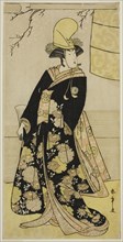 The Actor Segawa Kikunojo III as a Shirabyoshi Dancer in Musume Dojo-ji in the Play Ed..., c. 1783. Creator: Shunsho.