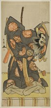 The Actor Nakajima Mihoemon II as Shujaku Tenno in the Play Masakado Kammuri no..., c. 1777. Creator: Shunsho.