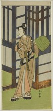 The Actor Onoe Tamizo I as Kewaizaka no Shosho Disguised as a Komuso in the Play..., c. 1772. Creator: Shunsho.