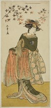 The Actor Nakayama Tomisaburo I as the Geisha Yukino (or Oyuki?) in the Play Kabuki no..., c. 1781. Creator: Shunsho.
