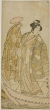 The Actor Ichikawa Monnosuke II as Minamoto no Yorinobu in the Play Kikujido Shuen no..., c. 1775. Creator: Shunsho.