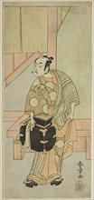 The Actor Ichimura Uzaemon IX as the Hairdreser Komagata Ikkaku in the Play Fuji no Yuki..., c.1770. Creator: Shunsho.