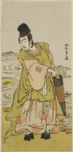 The Actor Ichikawa Yaozo II as Shii no Shosho Okinori in the Play Sugata no Hana Yuki..., c. 1776. Creator: Shunsho.