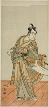 The Actor Ichikawa Danjuro V as Kudo Kanaishi (?) in the Play Izu-goyomi Shibai no..., c. 1772. Creator: Shunsho.