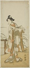 The Actor Segawa Kikunojo III as Aigo no Waka in the Play Chigo Sakura Jusan Kane..., c. 1774. Creator: Shunsho.