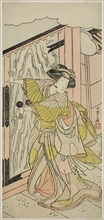 The Actor Nakamura Tomijuro I as Lady Hangaku (Hangaku Gozen) in the Play Wada-..., c. 1777. Creator: Shunsho.