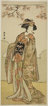 The Actor Osagawa Tsuneyo II as Onoe no Mae in the Play Date Nishiki Tsui no Yumitori..., c. 1778. Creator: Shunsho.