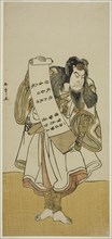 The Actor Nakamura Nakazo I as an Itinerant Monk in the Play Hikitsurete Yagoe Taiheiki..., c. 1776. Creator: Shunsho.