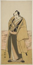 The Actor Nakamura Sukegoro II as Kaminari Shokuro in the Play Hatsumombi Kuruwa Soga..., c. 1780. Creator: Shunsho.