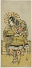 The Actor Nakamura Nakazo I as Takechi Jubei Mitsuhide in the Play Shusse Taiheiki..., c. 1775. Creator: Shunsho.