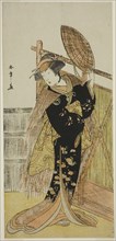 The Actor Segawa Kikunojo III as Michichiba in the Play Azuma no Mori Sakae Kusunoki..., c. 1779. Creator: Shunsho.