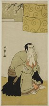 The Actor Ichikawa Monnosuke II as a Buddhist Monk in the Play Edo no Hana Mimasu..., c. 1783. Creator: Shunsho.