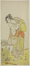 The Actor Ichikawa Danjuro V as Soga no Dozaburo (?) in the Play Shida Yuzuriha Horai..., c. 1775. Creator: Shunsho.