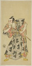 The Actor Ichikawa Danzo III as Fuwa Banazemon in the Play Date Moyo Kumo ni Inazuma..., c. 1768. Creator: Shunsho.