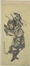The Actor Ichikawa Danzo III as Shoki the Demon-Queller in the play "Date Moyo Kumo ni..., c. 1768. Creator: Shunsho.