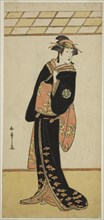 The Actor Nakamura Riko I as Lady Manko (Manko Gozen) (?) in the Play Soga Musume..., c. 1784. Creator: Shunsho.