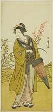 The Actor Otani Tomoemon I as Otsuma in the Play Kabuki no Hana Bandai Soga, Performed..., c. 1781. Creator: Shunsho.
