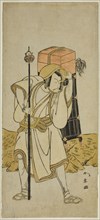 The Actor Ichikawa Danjuro V as Moriya no Daijin Disguised as Rokuju-rokubu in the Play..., c. 1773. Creator: Shunsho.