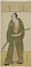 The Actor Ichikawa Danjuro V as Gokuin Sen'emon in the Play Hatsumombi Kuruwa Soga..., c. 1780. Creator: Shunsho.