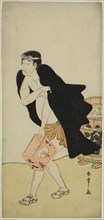 The Actor Onoe Matsusuke I as the Palanquin Bearer Gohei in the Play Kitekaeru Nishiki..., c. 1780. Creator: Shunsho.