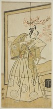 The Actor Nakamura Juzo II as Akita Jonosuke in the Play Onna Aruji Hatsuyuki no Sekai..., c. 1773. Creator: Shunsho.