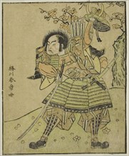 The Actor Ichimura Uzaemon IX as Kajiwara Genta no Kagetoki (?), in the Play Myoto-giku..., c. 1772. Creator: Shunsho.