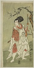 The Actor Arashi Sangoro II as Sakura-maru in the Play Sugawara Denju Tenarai Kagami..., c. 1772. Creator: Shunsho.