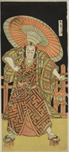 The Actor Ichikawa Danjuro V as Kazusa no Gorobei Tadamitsu in the Play Kitekaeru..., c. 1780. Creator: Shunsho.