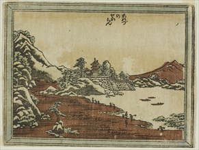 Clearing Weather at Awazu (Awazu no seiran), from the series Eight Views of Omi in..., 1804/16. Creator: Hokusai.