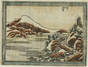 Snow at Dusk at Hira (Hira no bosetsu), from the series Eight Views of Omi in Etching, 1804/16. Creator: Hokusai.