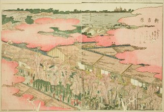 Shin Yoshiwara, from the illustrated book "Picture Book of Amusements of the East..., c. 1802. Creator: Hokusai.