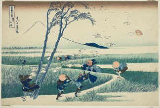 Ejiri in Suruga Province (Sunshu Ejiri), from the series "Thirty-six Views of Mount..., c. 1830/33. Creator: Hokusai.